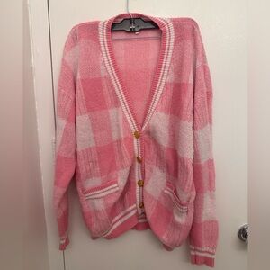 PLAID CHUNKY CARDIGAN
